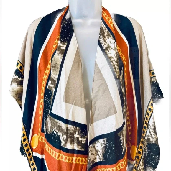 Do Everything In Love Designer Chain Print Kimono Duster One Size Old Money - Picture 2 of 8